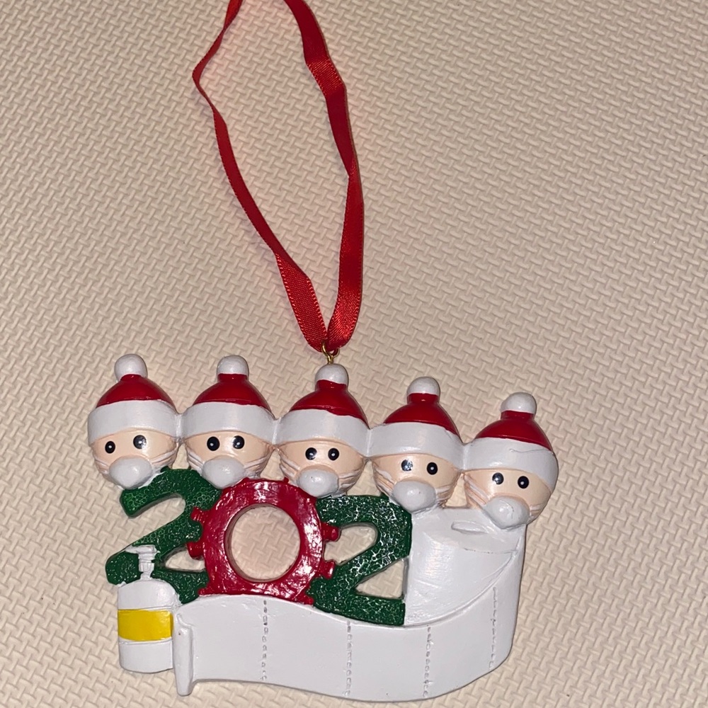 Safe and Joyful Mask and Hand Sanitizer Fill in year Christmas Ornament